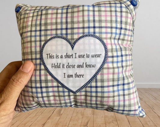 7” Custom Memory Pillow from a Loved One’s Clothes